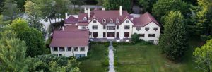 Aerial View of Seven Hills Inn in Lenox, Massachussetts
